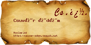 Csuvár Ádám névjegykártya