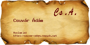 Csuvár Ádám névjegykártya