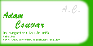 adam csuvar business card
